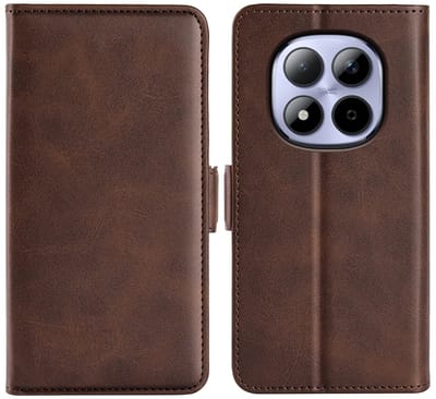 MobyDefend Hoesje - Geschikt voor Xiaomi Redmi Note 15 Pro 4G - Luxe Wallet Book Case (Sluiting Zijkant) - Bruin