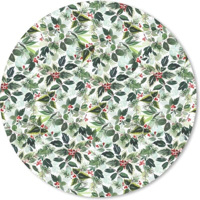 Muismat rond 20x20 cm - Mousepad Maretakken - Kerst - Waterverf - Patroon - Ronde muismatten - Kerst - Cadeau - Kerstcadeau voor mannen en voor vrouwen