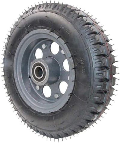 Massief Wiel - Gegoten Staal - Zwaar Transport - Anti-slijtage Rubber - 16 Inch - Groen