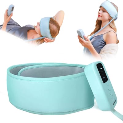 Elektrische Hoofdmassager Slaapondersteuning Draadloos Constante Temperatuur Hete Kompres Hoofdhuid Massager met Airbag Omwikkeling Ontspanning Cadeau beige