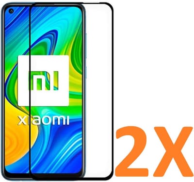 Volledige dekking Screenprotector Glas - Tempered Glass Screen Protector Geschikt voor: Xiaomi Redmi Note 9 5G - 2x