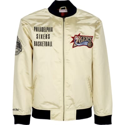 Bomberjack voor heren Nba Team Og 2.0 lichtgewicht satijnen jack Vintage logo Phi76e goud