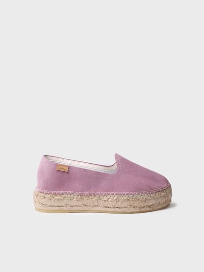 Gesloten espadrille voor dames van suède met jute zool | KEIRA