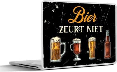 Laptop sticker - 11.6 inch - Bier - Mancave - Vintage - Mannen - Alcohol - 30x21cm - Laptopstickers - Laptop skin - Cover - Cadeau voor vrouw - Cadeau voor man
