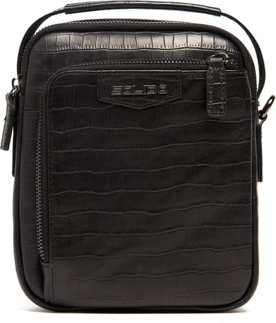 Solido Luxe Heren Crossbodytas van Zwart Echt Leer – Stijlvol Ontwerp met Verstelbare Schouderriem, Ideaal voor Dagelijks Gebruik en Functionele Elegantie
