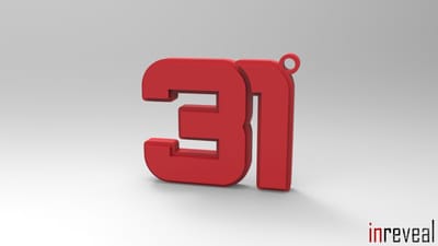 Sleutelhanger F1 '31' Esteban Ocon (Formule 1) - 41x36x5 mm - Rood