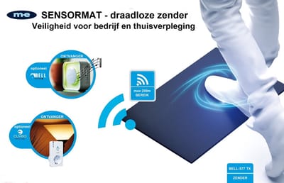 M-E BELL-577 TX Draadloze SENSORMAT - voor koppeling aan M-E deurbel- of entreemeldersysteem - zender - 41402
