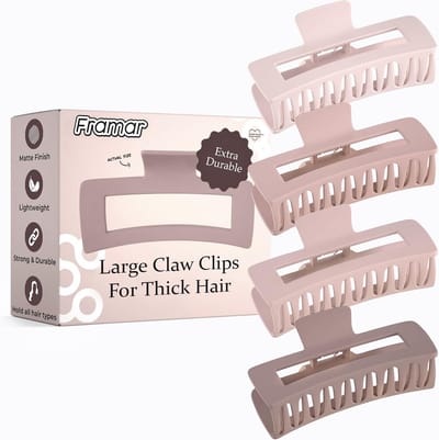 Extra Grote Matte Mattelip voor Dik en Krullend Haar - Set van 4