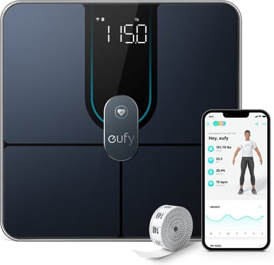 eufy Smart Scale P2 Pro - Digitale Badkamerweegschaal - WiFi - Bluetooth - IPX5 Waterdicht - ITO - 3D Model - 16 metingen waaronder Gewicht - Hartslag - Lichaamsvet - BMI - Spiermassa en Botmassa