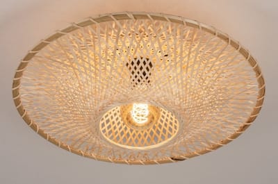 Lumidora Plafondlamp 74328 - Plafonniere - JOAH - E27 - Bruin - Beige - Naturel - Riet - ⌀ 50 cm