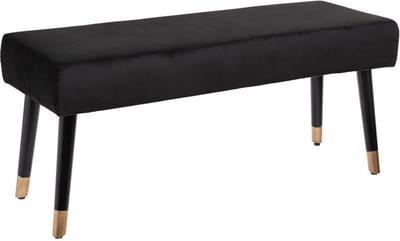 ATMOSPHERA Zitbank, velours, zwart, 100 x 35 x 45 cm