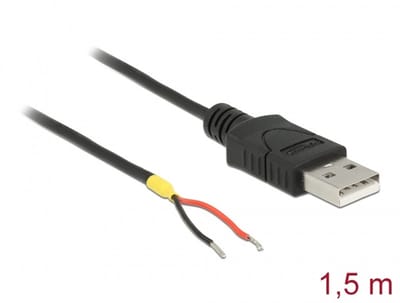 Delock 85664 USB-kabel USB 2.0 USB-A stekker, Open kabeleinde 1.50 m Zwart