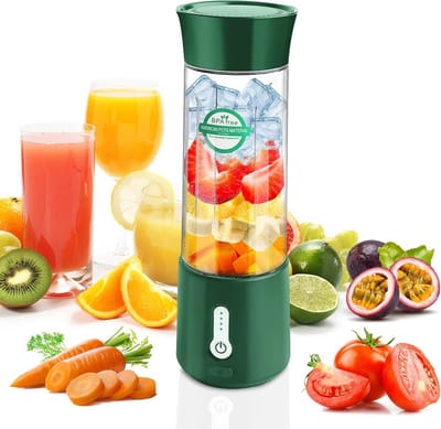 OKWISH Smoothie Makers - Mini Blender - 500ml - Draagbare Blender - USB Oplaadbaar - Olijfgroen