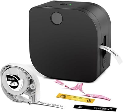 GELLDG Etikettendrucker - Bluetooth Labelprinter - Thermisch Zonder Inkt - Geschikt voor Keuken, Kantoor, Tuin en School - ABS Materiaal - Incl. Printer + 1 Rol Etiketten - Batterijgevoed (Niet Inbegrepen) - Smart App Bewerking