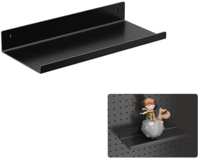 Opbergrek - Opbergrek met prikbord - Wandmontage - Opbergplank - Accessoires voor prikbord - Opbergaccessoires - Geschikt voor badkamers- toiletten- woonkamers en keukens - Zwart - 28*11*4 cm