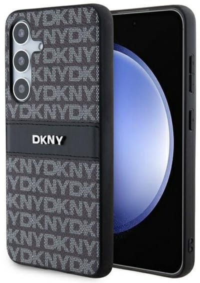DKNY - Etui voor Mobiele Telefoon - Leer - Zwart - Mono Streep - iPhone 13 Compatibel