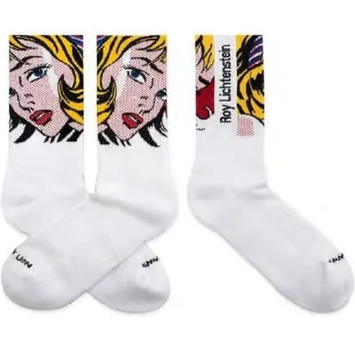 Jimmy Lion unisex sokken athletic roy lichtenstein girl with hair ribbon wit (Roy Lichtenstein)