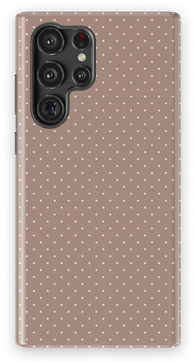 Micro Dots Tough Hoesje Samsung Galaxy S22 Ultra | Geschikt Voor Mag | Stippen Motief Backcover Samsung Galaxy S22 Ultra Mocha Confetti