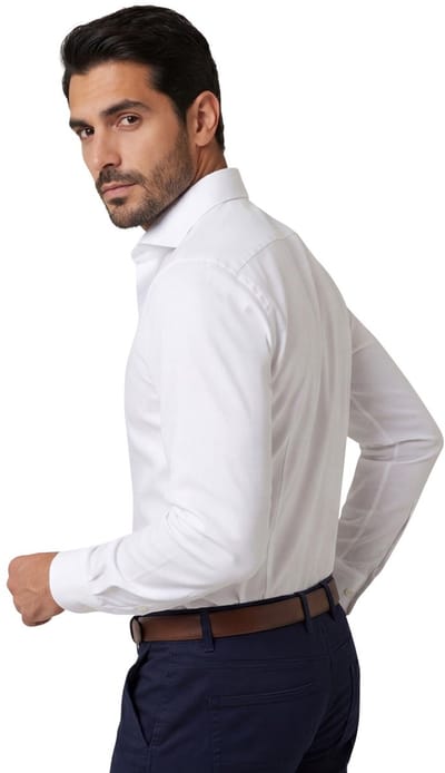 John Miller Overhemd Tailored Uni Non Iron Wit / male
