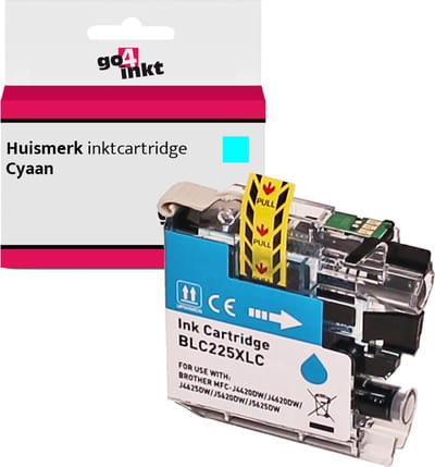 Go4inkt compatible met Brother LC-225XL c inkt cartridge cyaan - Huismerk inkpatroon