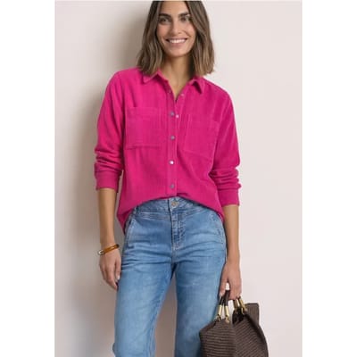 Corduroy overhemd met lange mouwen en knopen