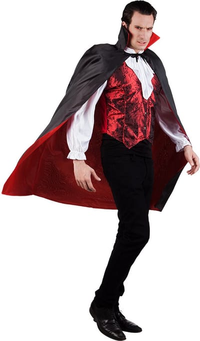 Boland - Cape Bloodlust zwart/rood - Volwassenen - Vampier - Halloween en Horror