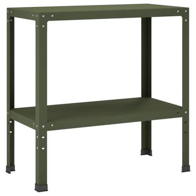 vidaXL - Planttafel - 100 - x - 40 - x - 80 - cm - Gepoedercoat - staal - Olijfgroen