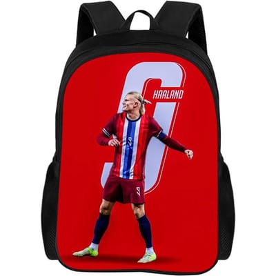 Leer, Reizen Schoolrugzak voor Kind Voetbal Sport Kinderrugzak Haaland Rugzak Voetbalster Rugzak Cadeau