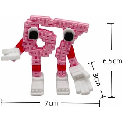 3D Geprint 67 Brainrot Figuur Miniatuur Auto Bureau Huis Decoratie Accessoires Kinder Speelgoed Geweldig Cadeau Woonkamer Decoratie roze