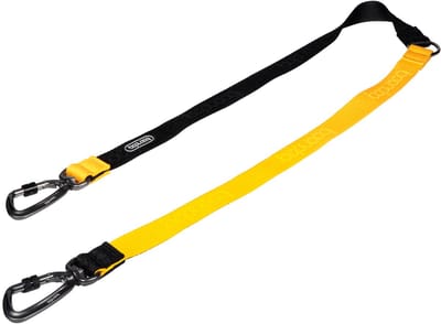 Boondog Twin Leash - Koppelstuk voor 2 Honden - Dubbele Riem - Verschillende Lengtes - Karabijnhaken - Voor Twee Honden - Yellow/Black - Maat S