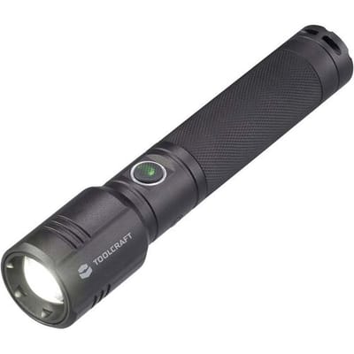 TOOLCRAFT TO-7838454 Zaklamp SMD LED Verstelbaar, Met USB-poort, Met stroboscoopfunctie werkt op een accu 1000 lm 35 h 194 g