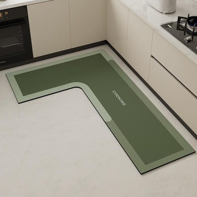 Moderne Eenvoudige L-vormige Keuken Vloermat Vochtregulerend Olieabsorberend Diatomeeënaarde Vloermat Huis Badkamer Badkamer Antislip Voetmat 80 * 120 * 45cm
