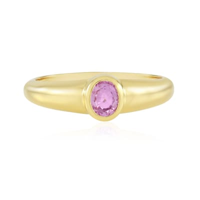 Cavill - Damesring 18K Goud Verguld - 925 Sterling Zilver - 0,31 ct Roze Ceylon Saffier - Ovaal Briljant Geslepen Edelsteen - Elegante Glanzende Ring