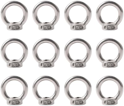 Dailygoods- Ringmoeren M6 - 12 Stuks - Roestvrij Staal 304 - Oogmoeren - Ringschroeven - Bevestigen van Ornamenten