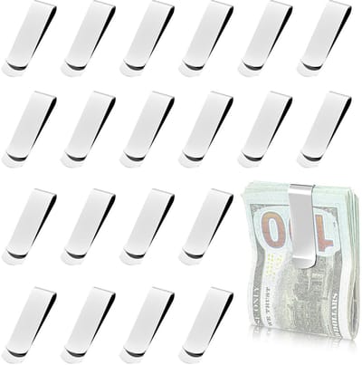 Dailygoods- Geldclip - 20 Stuks - Roestvrij Staal - Slank Design - Minimalistische Portemonnee - Voor Heren - 5x1,5 cm - Contantenclip
