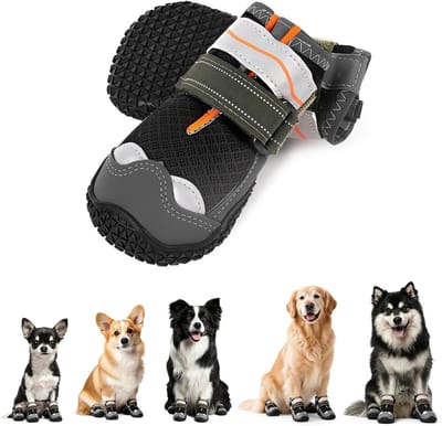 Hondenschoenen voor pootbescherming, 2 stuks, maat 8, waterdicht, antislip en ademend materiaal