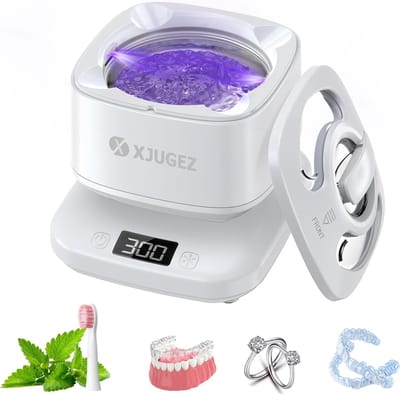 Ultrasone reiniger voor brillen, sieraden en tandprothesen - 180 ml met UV lamp