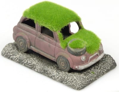 Aquarium ornament auto - Decoratie auto met mos v2 - 16x9x9cm