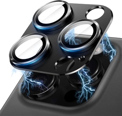 Camerabescherming voor iPhone 16 Pro en Pro Max, 9H gehard glas, matte afwerking en volledige dekking, 1 stuk (zwart)