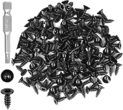150pcs Torx Wood Screws, Stainless Steel Screws Black, M3*10mm Countersunk Head Plate Screws, Universal Self Tapping - ShopVlot