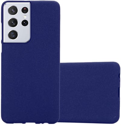 Cadorabo Hoesje geschikt voor Samsung Galaxy S21 ULTRA in FROST DONKER BLAUW - Beschermhoes gemaakt van flexibel TPU silicone Case Cover