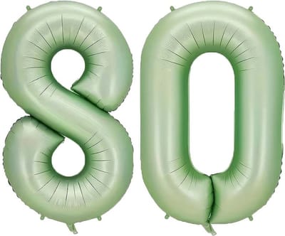 Cijfer Ballonnen Ballon Cijfer 80 Verjaardag Versiering Feest Helium Ballonnen Cijferballon Folieballon Groen Xl Formaat