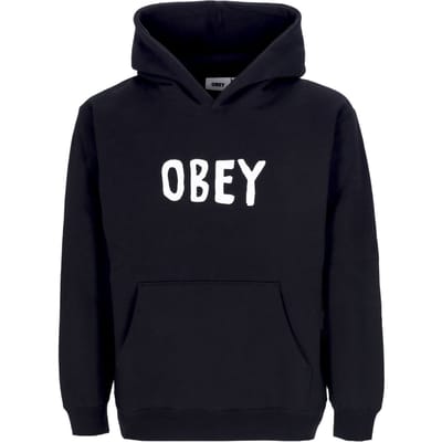 Og Type Premium fleece zwarte herenhoodie met extra capuchon