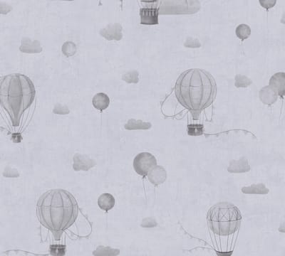 LUCHTBALLONNEN BEHANG | Wolken - Grijs - A.S. Création Lilly & Luis