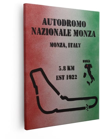 Artaza Canvas Schilderij Circuit Monza - 40x50 cm - Formule 1 Wanddecoratie - Muurdecoratie Autodromo Nazionale - Decoratie Italie