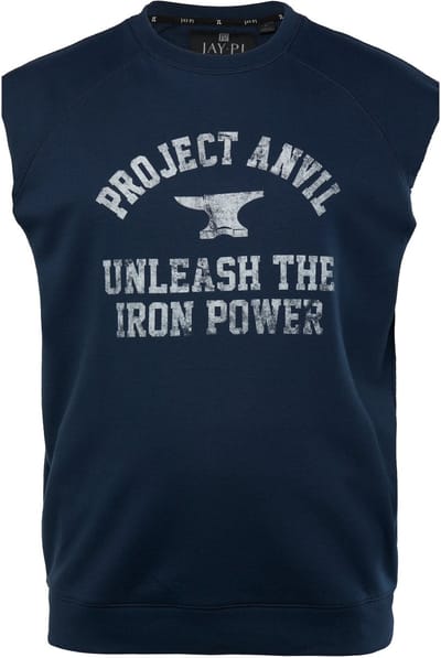 JAY-PI - Heren - Sweatshirt Iron Anvil fitness oversized QuickDry - Donkerblauw - Maat 3XL