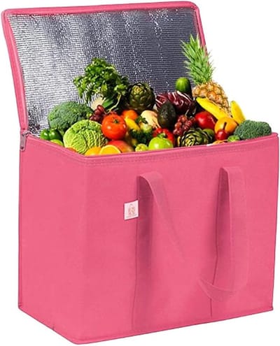 Koeltas Grote Koelbox - Voedselbezorgzak Thermische Tas - Voedsel Leveren Warm Koud - Geïsoleerde Voedselbezorging - 16 Liter 30x18x30cm - Roze