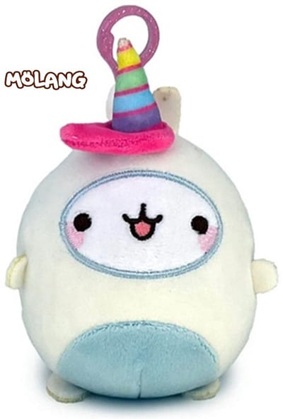 Molang Eenhoorn knuffel 12 cm - Clip On Pluche sleutelhanger - Merchandise - plushy - Kawaii - Voor rugtas