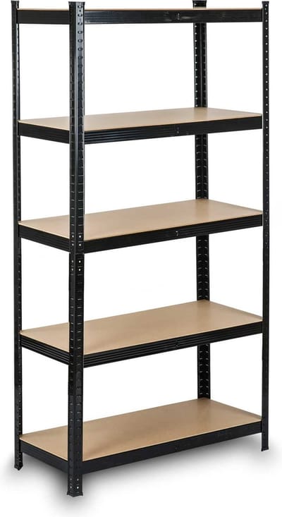 Stellingkast - metaal - 150x75x30 cm - zwart