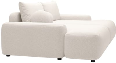 Vente-unique Driezitsbank met diep comfortzitgedeelte in roomkleurige gevlekte stof DAVISO
